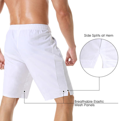 Men's 7" Athletic Running Shorts Lightweight Quick Dry Gym Workout Shorts with Zipper Pockets