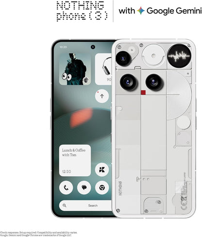 Nothing Phone (3) Cell Phone, 5G Unlocked Phones 512GB, Android 15, Snapdragon 8s Gen4, AI Mobile Phones with Four 50MP Cameras & AMOLED Display, 5150mAh, Glyph Interface, Smartphone Black