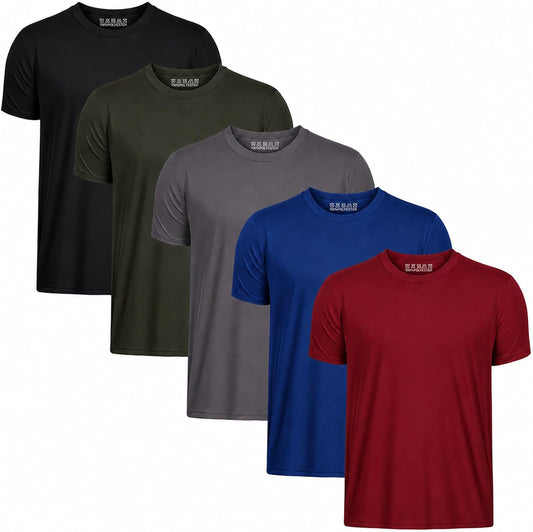 5 Pack Athletic Mens T Shirts Mesh Quick Dry Short Sleeve Tee Shirts Mens