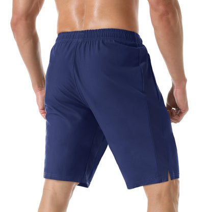 Men's 7" Athletic Running Shorts Lightweight Quick Dry Gym Workout Shorts with Zipper Pockets
