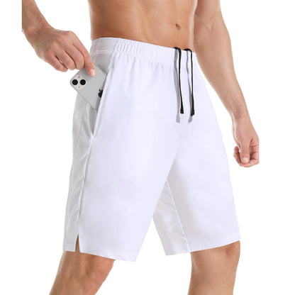 Men's 7" Athletic Running Shorts Lightweight Quick Dry Gym Workout Shorts with Zipper Pockets
