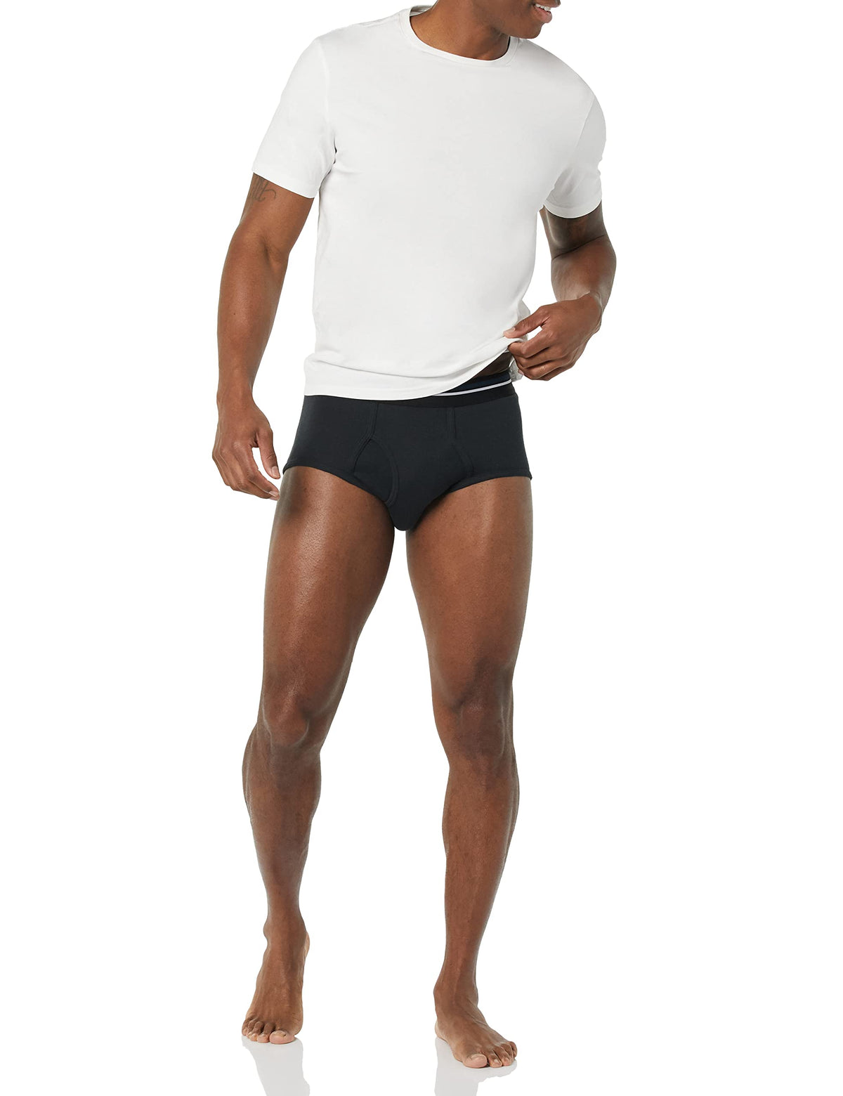 Amazon Essentials Men's Breathable Ribbed Knit Briefs with Elasticized Waistband, Multipacks