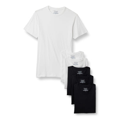 Amazon Essentials Men's Slim Fit Crewneck Undershirts, Pack of 6