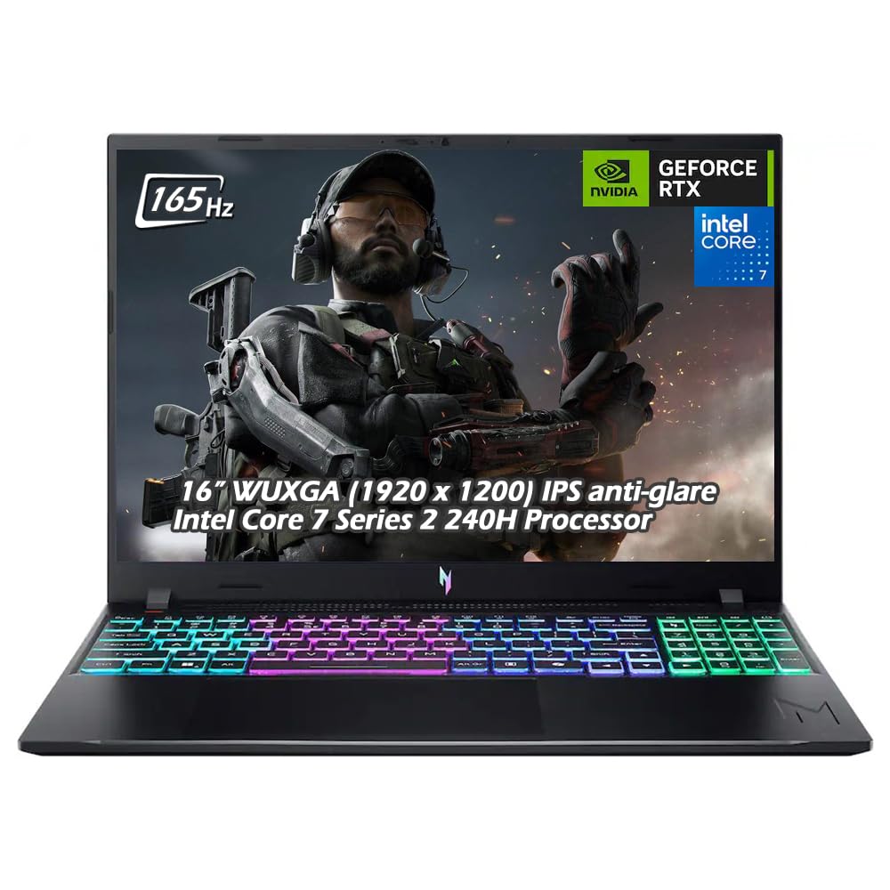 Acer Nitro V 16S AI Gaming Laptop | AMD Ryzen 7 260 Processor | NVIDIA GeForce RTX 5060 Laptop GPU (572 AI Tops) | 16" WUXGA IPS 180Hz Display | 32GB DDR5 | 1TB Gen 4 SSD | Wi-Fi 6 | ANV16S-41-R2AJ