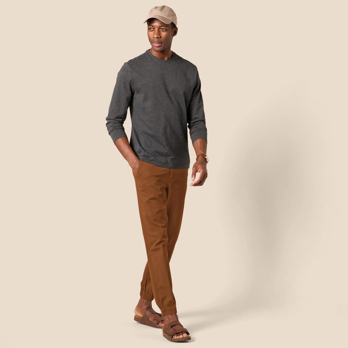 Amazon Essentials Men's Straight-Fit Chino Jogger Pants with Elastic Waist and Pockets