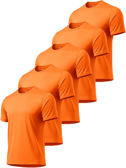 5 Pack T Shirts for Men UPF 50+ UV Sun Protection Shirts Fast Dry Rash Guard Workout Running Swimming Shirt