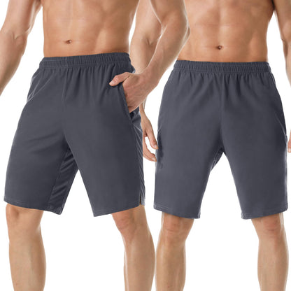 Men's 7" Athletic Running Shorts Lightweight Quick Dry Gym Workout Shorts with Zipper Pockets