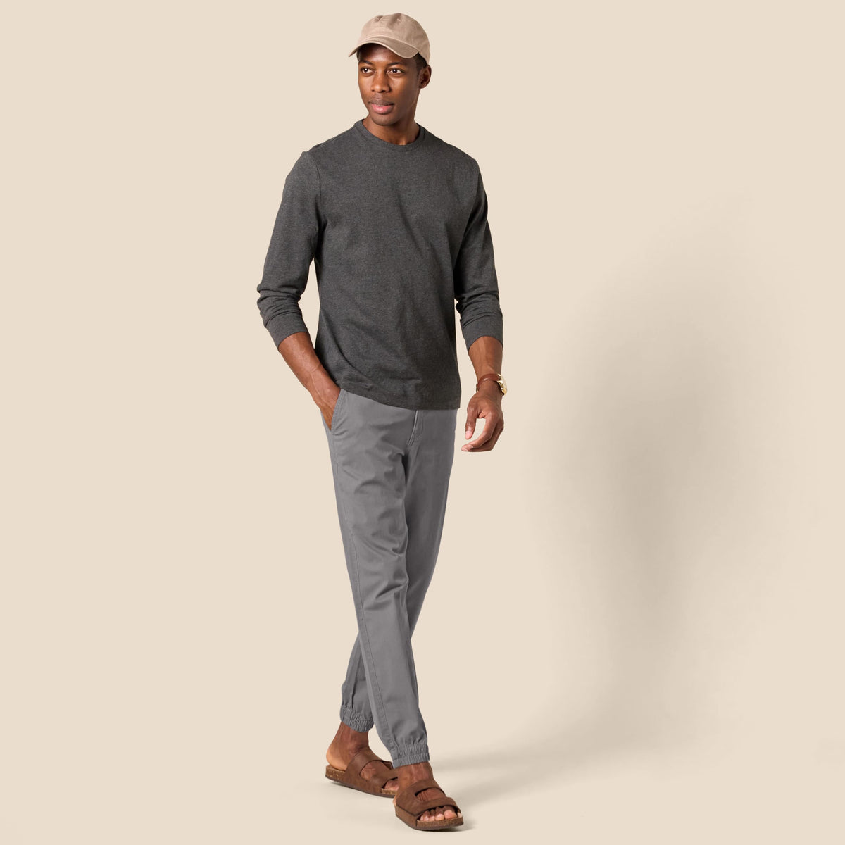 Amazon Essentials Men's Straight-Fit Chino Jogger Pants with Elastic Waist and Pockets