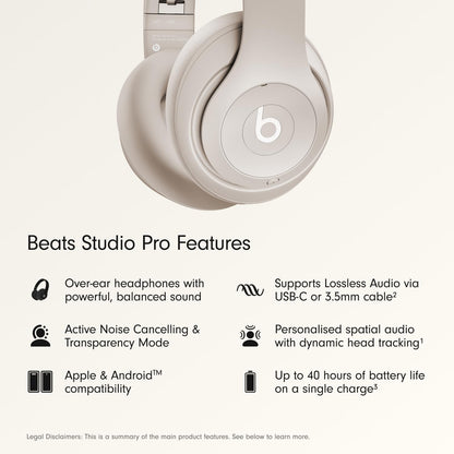 Beats Studio Pro with AppleCare+ for Headphones (2 Years) - Sand Gray