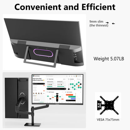 Prechen 23.8 Inch Dual Stacked Touchscreen Monitor, FHD IPS, 75Hz 65W USB-C Charging Computer Monitors 10 Point Touch, 99% sRGB, VESA USB-C/HDMI, Dual Touch Monitor for Laptop, Mac, Windows