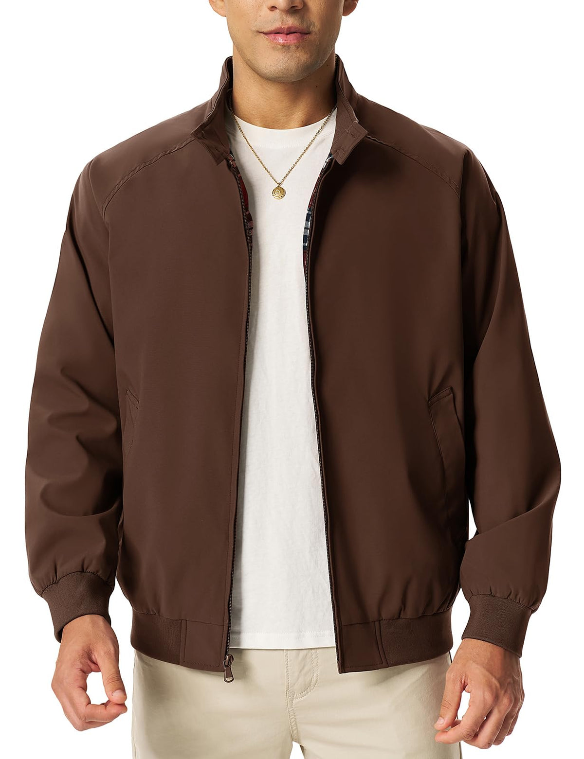 TBMPOY Men's Lightweight Jackets Casual Windbreaker Light Golf Fall