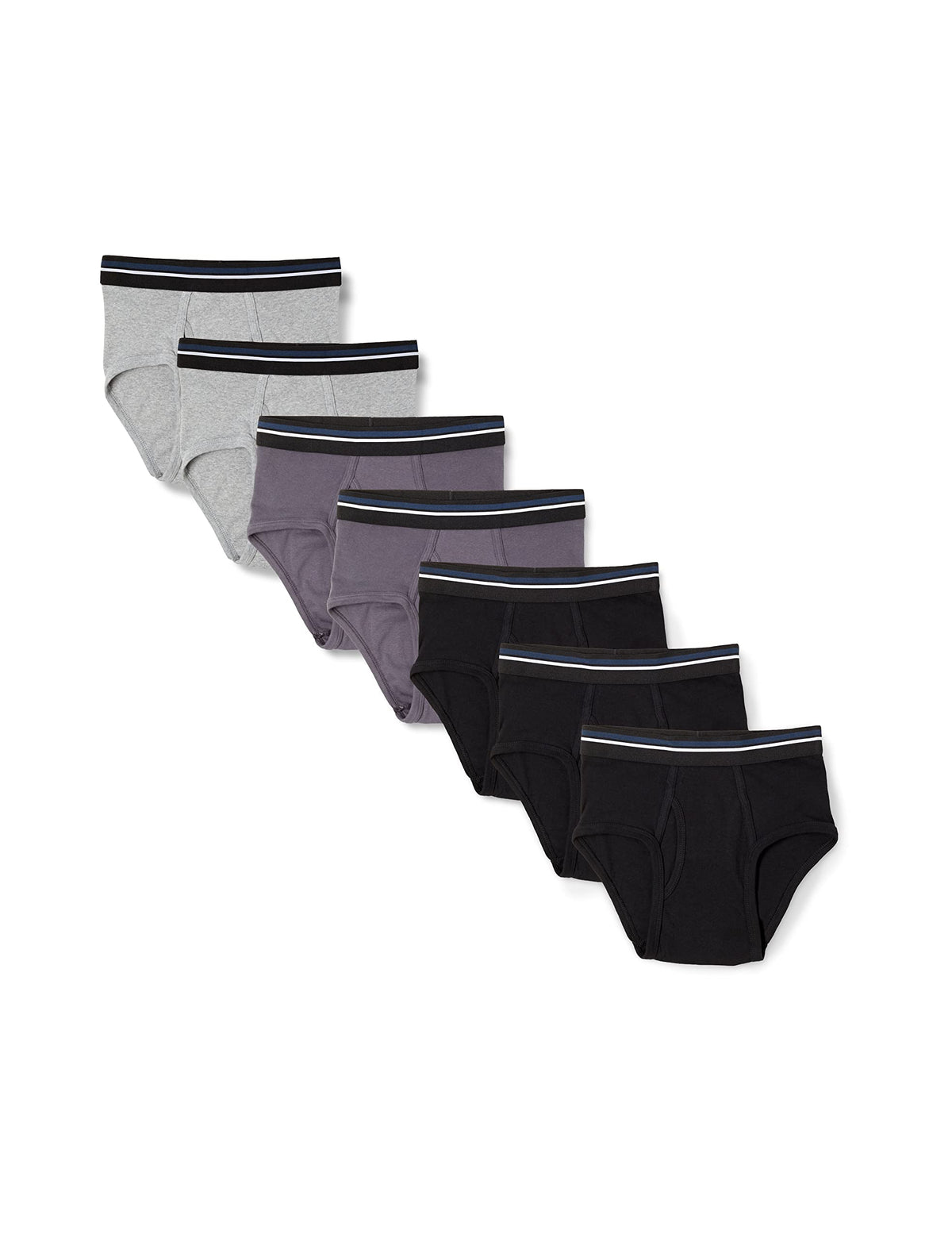 Amazon Essentials Men's Breathable Ribbed Knit Briefs with Elasticized Waistband, Multipacks