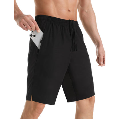 Men's 7" Athletic Running Shorts Lightweight Quick Dry Gym Workout Shorts with Zipper Pockets