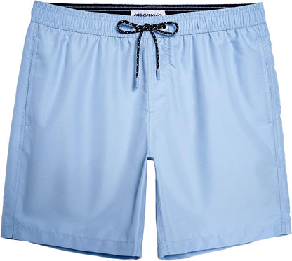 maamgic Mens Swim Trunks Quick Dry Mesh Linner with Pockets 7" Beach Shorts
