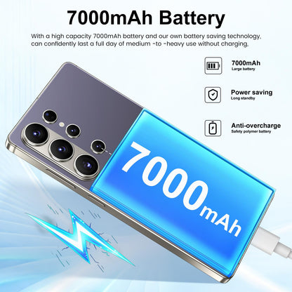 I26Ultra Unlocked Smartphone,6.99" HD+ Display,Built in Pen,16+1024GB Unlocked Phone,Snapdragon 8 Gen4,7000mAh Dual Speakers 5G/Face ID/Fingerprint Lock/Dual SIM/GPS (Black)