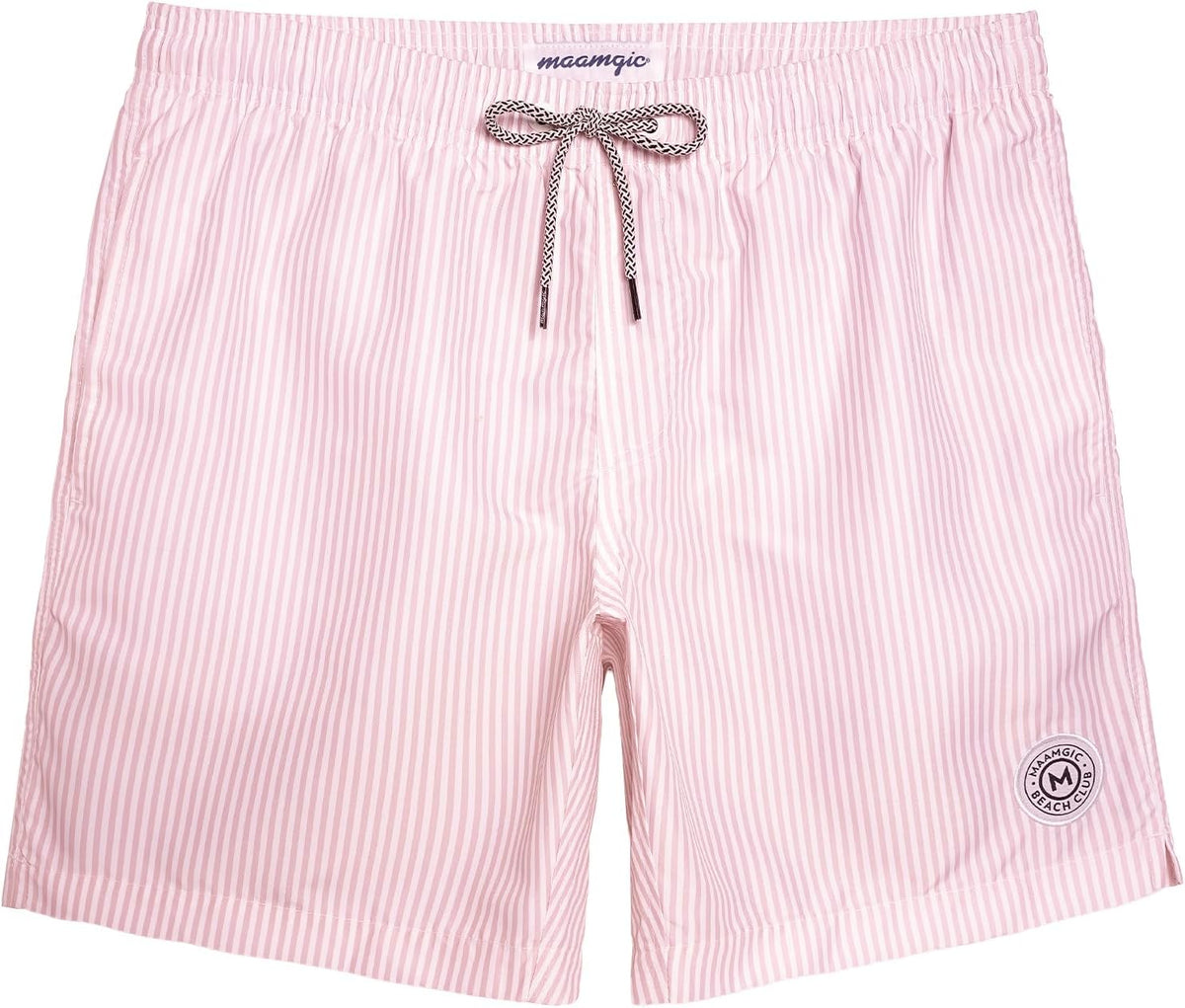 maamgic Mens Swim Trunks Quick Dry Mesh Linner with Pockets 7" Beach Shorts