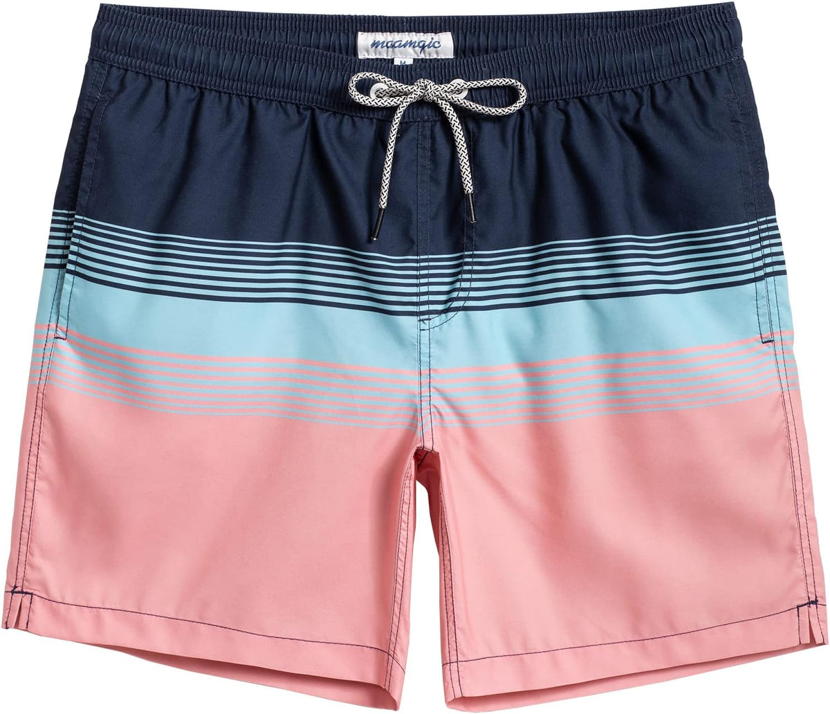 maamgic Mens Swim Trunks Quick Dry Mesh Linner with Pockets 7" Beach Shorts
