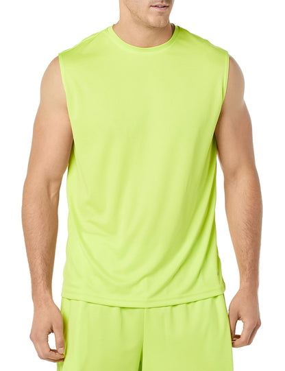 Amazon Essentials Men's Active Performance Tech Muscle Sleeveless Top, Breathable Moisture Wicking Workout Shirt, Pack of 2