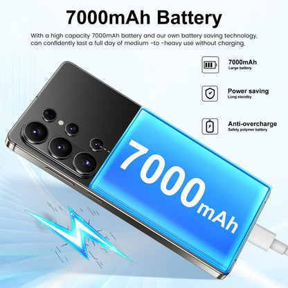 I26Ultra Unlocked Smartphone,6.99" HD+ Display,Built in Pen,16+1024GB Unlocked Phone,Snapdragon 8 Gen4,7000mAh Dual Speakers 5G/Face ID/Fingerprint Lock/Dual SIM/GPS (Black)