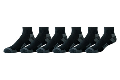 Amazon Essentials Men's Athletic Quarter Ankle Socks with Cushioned Arch Support, 6 Pairs