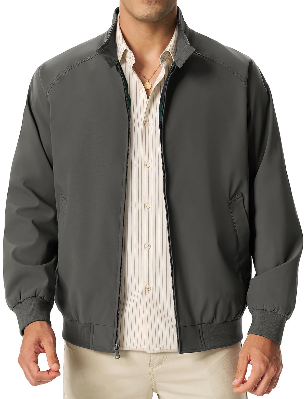 TBMPOY Men's Lightweight Jackets Casual Windbreaker Light Golf Fall