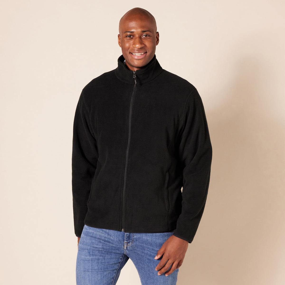 Amazon Essentials Men's Full-Zip Polar Fleece Jacket with Zippered Pockets for Cold Outdoor Weather