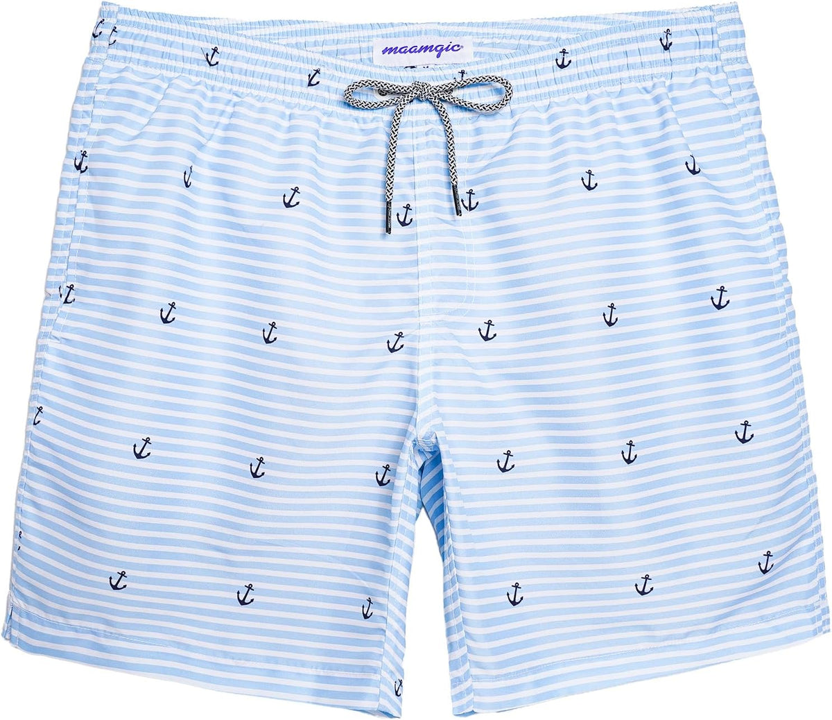 maamgic Mens Swim Trunks Quick Dry Mesh Linner with Pockets 7" Beach Shorts