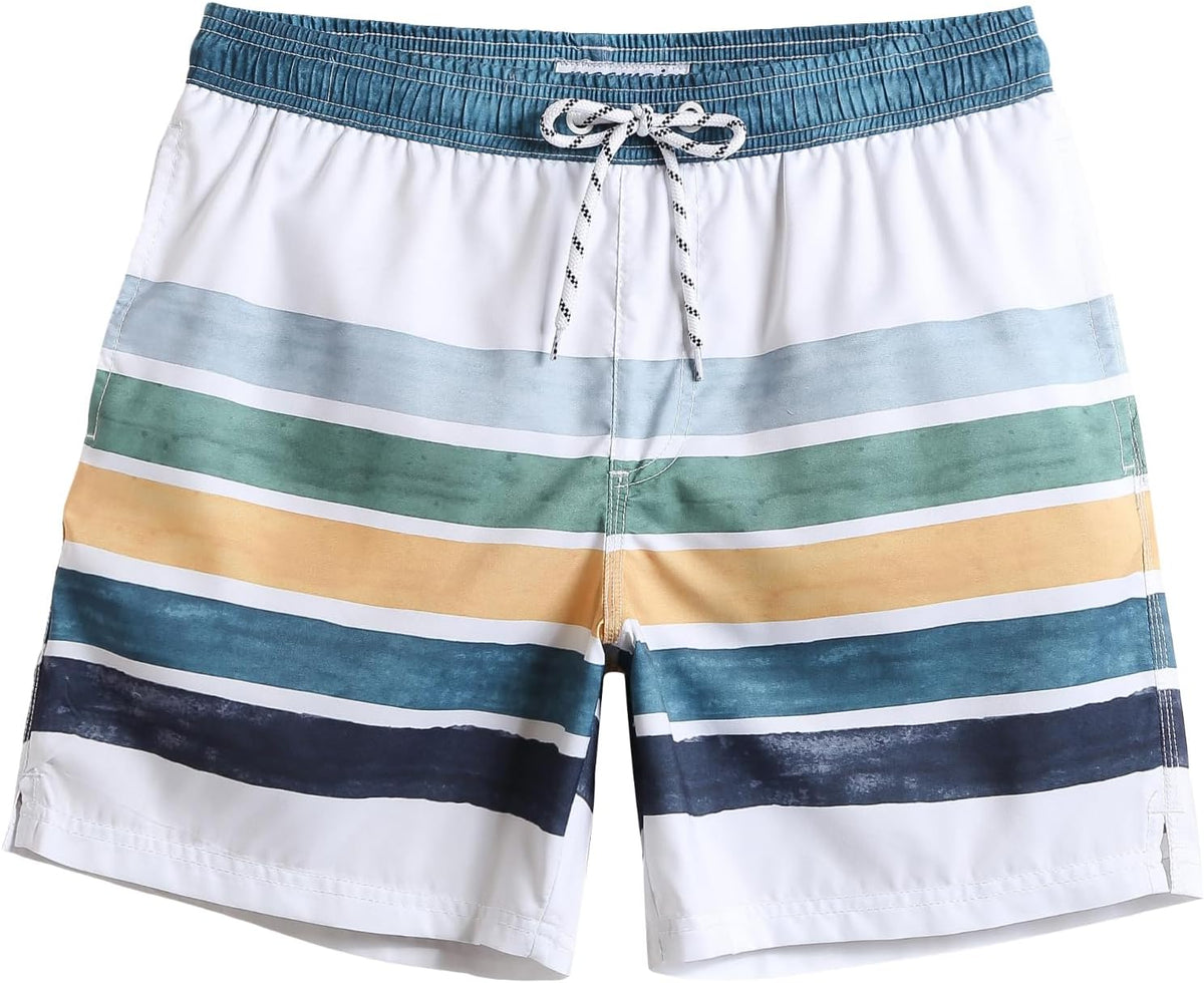 maamgic Mens Swim Trunks Quick Dry Mesh Linner with Pockets 7" Beach Shorts