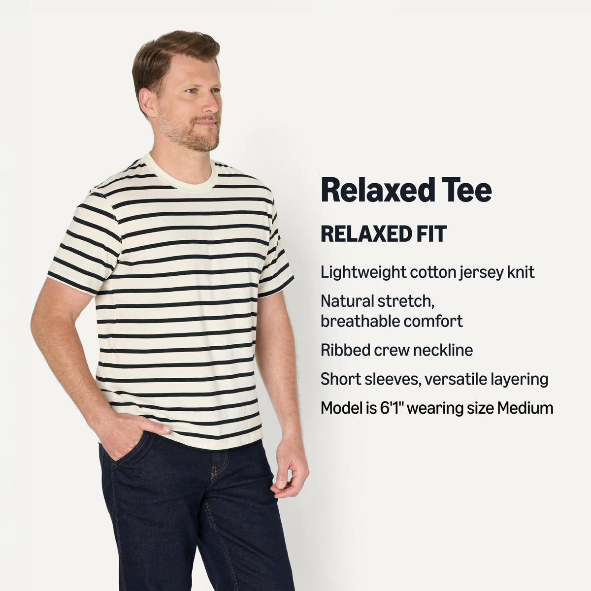 Amazon Essentials Men's Relaxed Fit Cotton Jersey T-Shirt, Soft Fabric