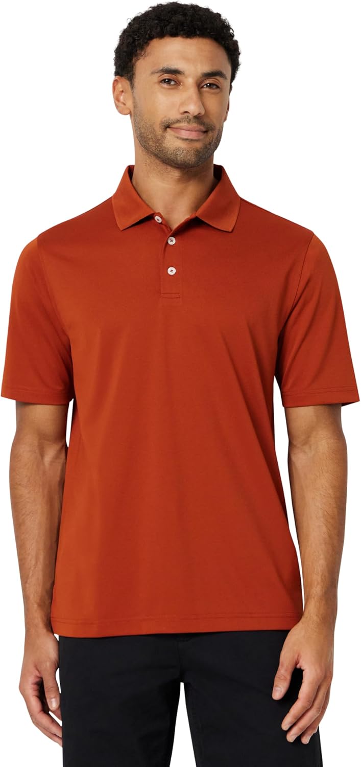 Amazon Essentials Men's Regular Fit Golf Polo Shirt, Moisture-Wicking Quick Dry, Recycled Polyester, Short Sleeve