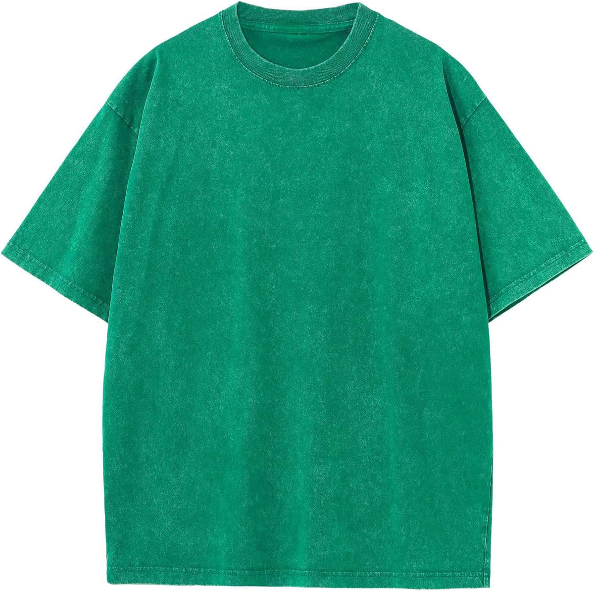 Men's Cotton T-Shirts Oversized Unisex Short Sleeves Casual Loose Wash Solid Basic Tee Tops