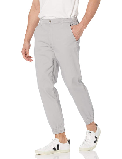 Amazon Essentials Men's Straight-Fit Chino Jogger Pants with Elastic Waist and Pockets