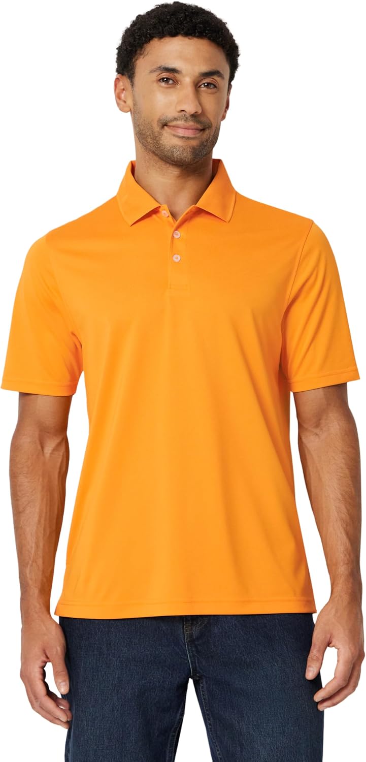 Amazon Essentials Men's Regular Fit Golf Polo Shirt, Moisture-Wicking Quick Dry, Recycled Polyester, Short Sleeve