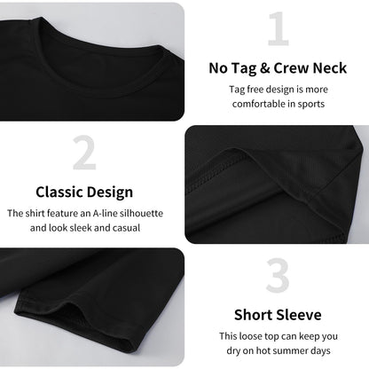 5 Pack Athletic Mens T Shirts Mesh Quick Dry Short Sleeve Tee Shirts Mens