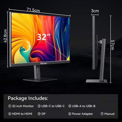 Prechen 23.8 Inch Dual Stacked Touchscreen Monitor, FHD IPS, 75Hz 65W USB-C Charging Computer Monitors 10 Point Touch, 99% sRGB, VESA USB-C/HDMI, Dual Touch Monitor for Laptop, Mac, Windows