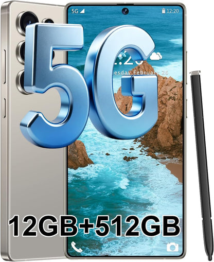 S25 Ultra 5G Unlocked Smartphone,12GB+512GB Fully Cell Phone for Android 14, 6.99" Unlocked Cell Phone, 7000mAh, 68MP+108MP Dual Camera/Dual SIM/Fingerprint Lock/Face (Grey)