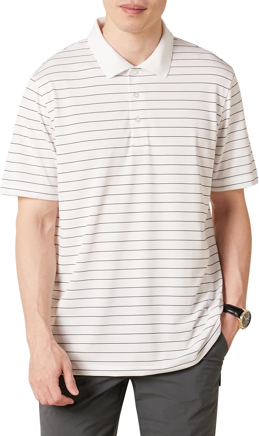 Amazon Essentials Men's Regular Fit Golf Polo Shirt, Moisture-Wicking Quick Dry, Recycled Polyester, Short Sleeve