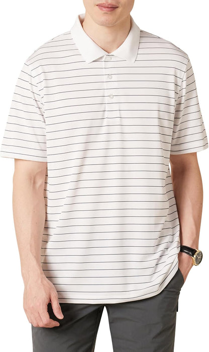 Amazon Essentials Men's Regular Fit Golf Polo Shirt, Moisture-Wicking Quick Dry, Recycled Polyester, Short Sleeve