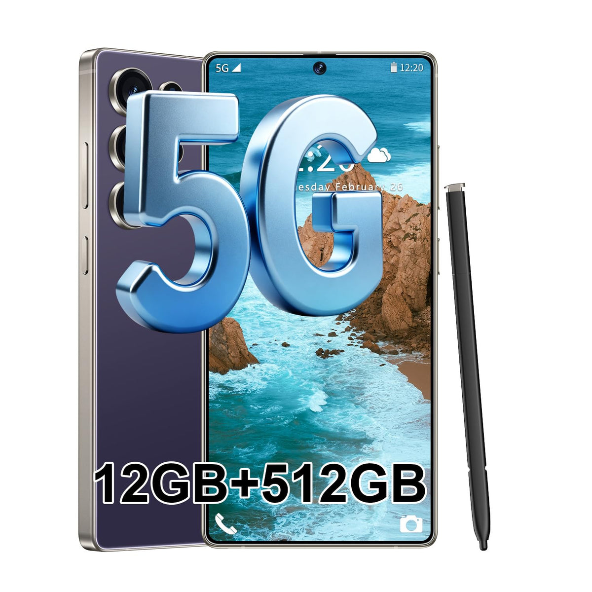 S25 Ultra 5G Unlocked Smartphone,12GB+512GB Fully Cell Phone for Android 14, 6.99" Unlocked Cell Phone, 7000mAh, 68MP+108MP Dual Camera/Dual SIM/Fingerprint Lock/Face (Grey)