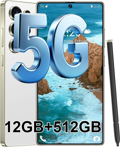 S25 Ultra 5G Unlocked Smartphone,12GB+512GB Fully Cell Phone for Android 14, 6.99" Unlocked Cell Phone, 7000mAh, 68MP+108MP Dual Camera/Dual SIM/Fingerprint Lock/Face (Grey)