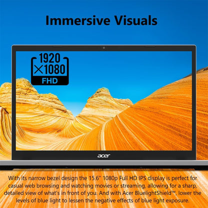 acer Aspire Go 15 AI Ready Laptop | 15.6" FHD (1920 x 1080) IPS Display | Intel Core 3 Processor N355 | Intel Graphics | 8GB DDR5 | 128GB UFS | Wi-Fi 6 | Windows 11 Home in S Mode | AG15-32P-39R2