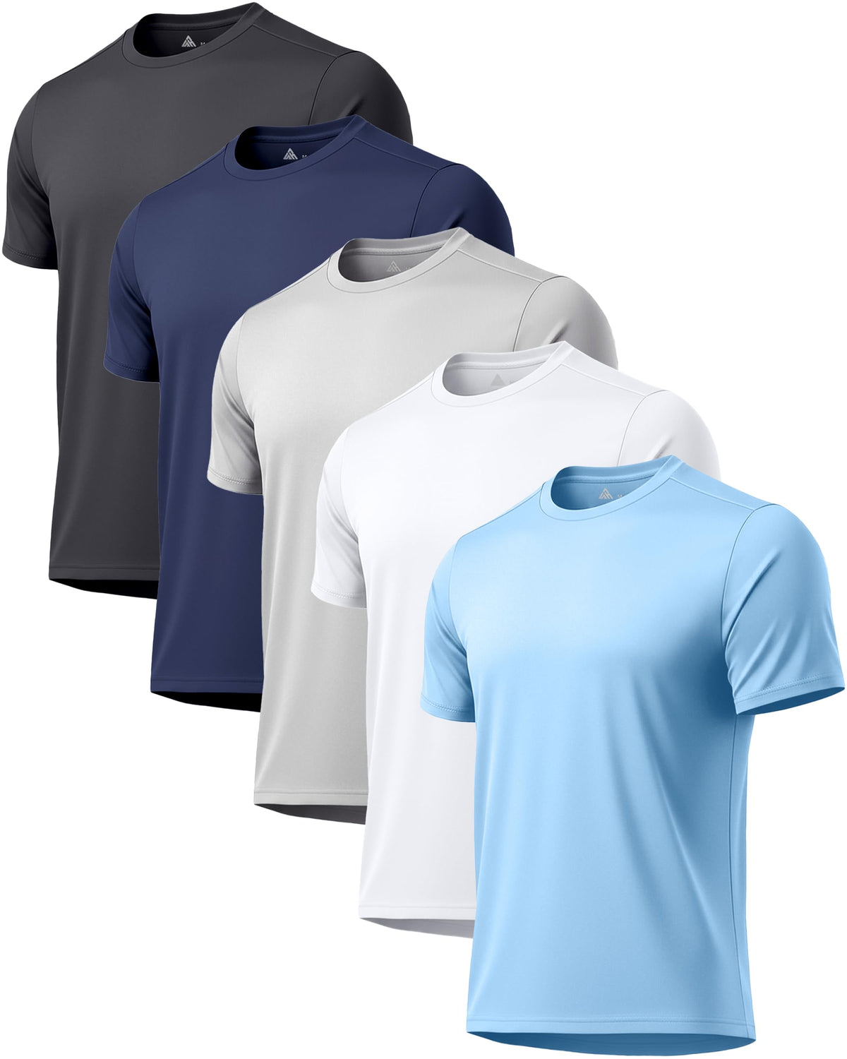 5 Pack T Shirts for Men UPF 50+ UV Sun Protection Shirts Fast Dry Rash Guard Workout Running Swimming Shirt