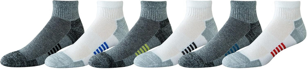 Amazon Essentials Men's Athletic Quarter Ankle Socks with Cushioned Arch Support, 6 Pairs