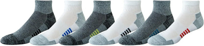 Amazon Essentials Men's Athletic Quarter Ankle Socks with Cushioned Arch Support, 6 Pairs