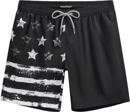 maamgic Mens Swim Trunks Quick Dry Mesh Linner with Pockets 7" Beach Shorts