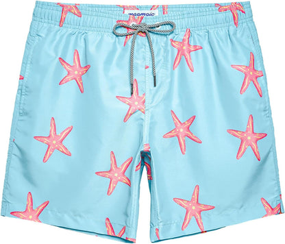 maamgic Mens Swim Trunks Quick Dry Mesh Linner with Pockets 7" Beach Shorts