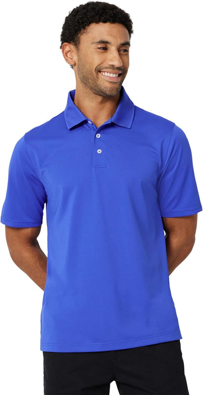 Amazon Essentials Men's Regular Fit Golf Polo Shirt, Moisture-Wicking Quick Dry, Recycled Polyester, Short Sleeve