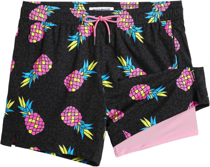 maamgic Mens Swim Trunks with Compression Liner 5 Inch Quick Dry for Beach