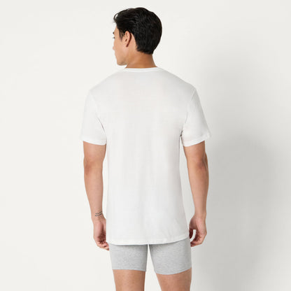 Amazon Essentials Men's Slim Fit V-Neck Undershirt, Breathable Cotton, Pack of 6