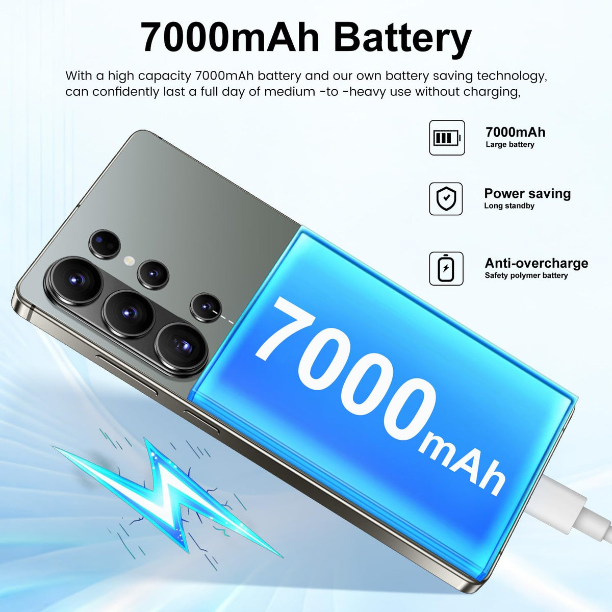 I26Ultra Unlocked Smartphone,6.99" HD+ Display,Built in Pen,16+1024GB Unlocked Phone,Snapdragon 8 Gen4,7000mAh Dual Speakers 5G/Face ID/Fingerprint Lock/Dual SIM/GPS (Black)
